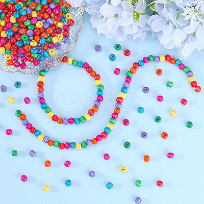 1200Pcs Dyed Natural Wood Beads WOOD-GF0002-13C-1