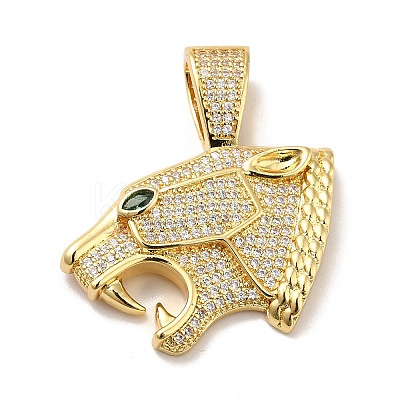 Brass Micro Pave Clear Cubic Zirconia Pendants KK-H433-36G-1