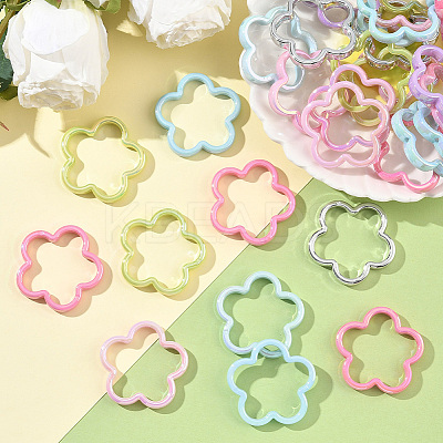 40Pcs UV Plating Acrylic Beads Frame MACR-SP0001-91-1