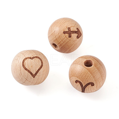 Natural Undyed Beech Beads WOOD-BT0001-04-1