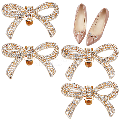 4Pcs Alloy Crystal Rhinestone Wedding Shoe Decorations FIND-CP0002-06KCG-1