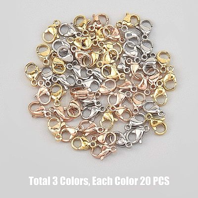 PVD Vacuum Plating 304 Stainless Steel Lobster Claw Clasps STAS-UN0006-26-1