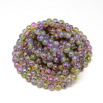 Baking Paint Glass Beads Strands X-DGLA-Q023-6mm-DB59-1