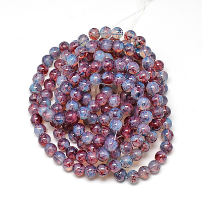 Baking Paint Glass Beads Strands DGLA-Q023-6mm-DB69-1