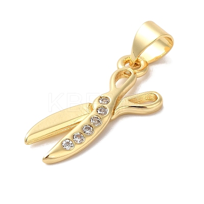 Rack Plating Brass & Cubic Zirconia Pendants KK-L216-066G-1