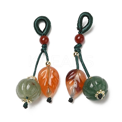 Natural Green Aventurine & Natural Agate Pendant Decorations G-G008-08G-1