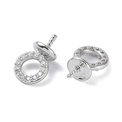 Brass with Cubic Zirconia Peg Bails KK-B087-13B-P-1