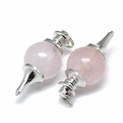 Natural Rose Quartz Pendants G-T073-13M-1