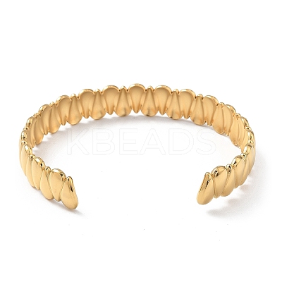 Ion Plating(IP) 304 Stainless Steel Cuff Bangles for Women BJEW-Z078-13G-1