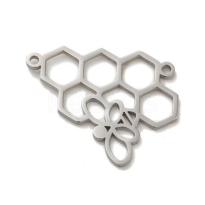 Tarnish Resistant 304 Stainless Steel Connector Charms STAS-O005-03P-1