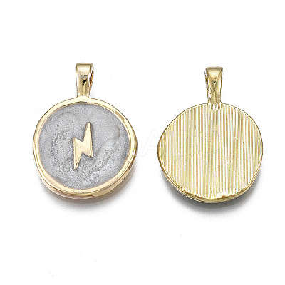 Rack Plating Alloy Enamel Pendants ENAM-T012-09-1