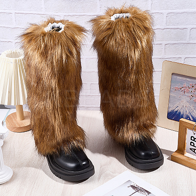 Polyester Imitation Fox Hair Boot Cover AJEW-WH20130-37A-1