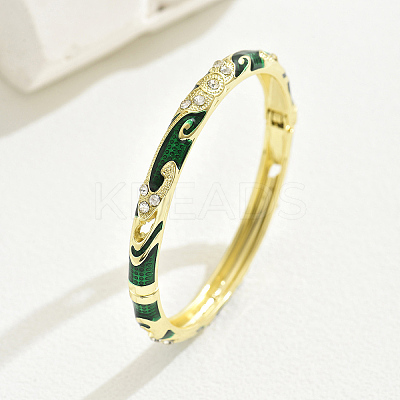 Fashionable Casual Retro Alloy Rhinestone Bangles with Enamel for Women QT6970-1-1