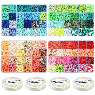 Winter Theme DIY Handmade Polymer Clay Disc Beaded Bracelets Making Kits DIY-YW0010-94-1