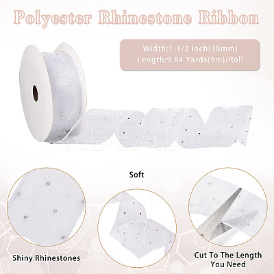 9M Polyester Rhinestone Ribbon OCOR-TAC0015-19A-1