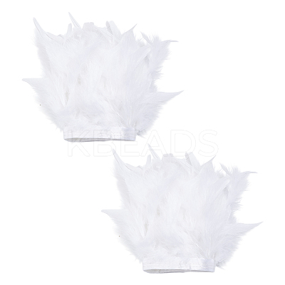 Rooster Feather Trim Clothing Cuffs Decoration AJEW-WH0696-197B-1