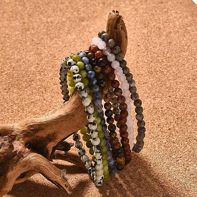 Natural Mixed Stone Stretch Bracelets BJEW-JB02460-1