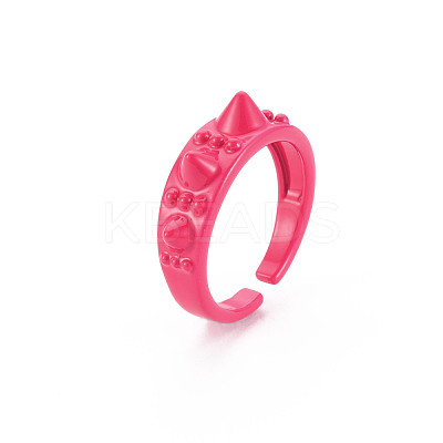 Spray Painted Brass Cuff Rings RJEW-S045-108-NR-1