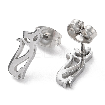 Non-Tarnish 304 Stainless Steel Stud Earrings EJEW-B022-04P-1