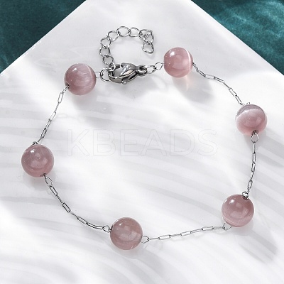 304 Stainless Steel Cable Chain Bracelets BJEW-C094-01P-01-1