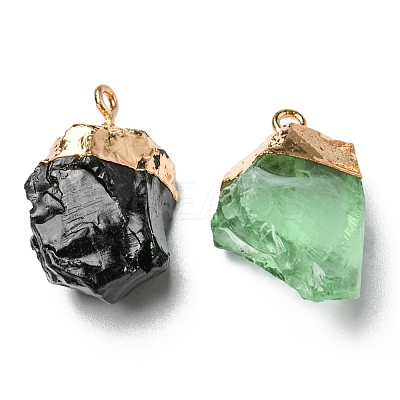Resin Imitation Gemstone Pendants RESI-D050-09LG-1