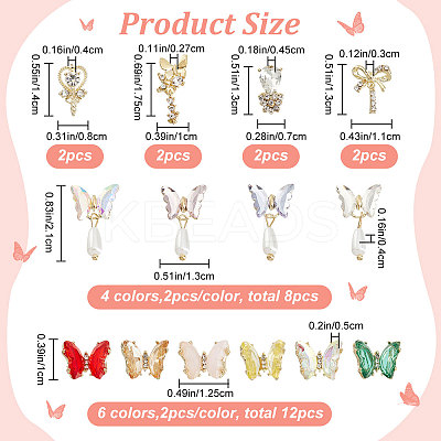 28Pcs 14 Style Alloy Cabochons MRMJ-CP0001-14-1