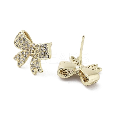 Rack Plating Brass Micro Pave Cubic Zirconia Stud Earring EJEW-C081-32G-1