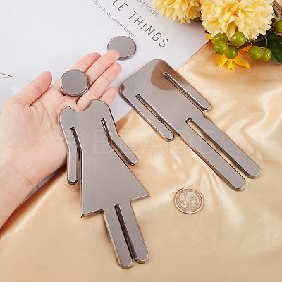1 Set Plastic Bathroom Sign Stickers AJEW-GF0005-94A-1