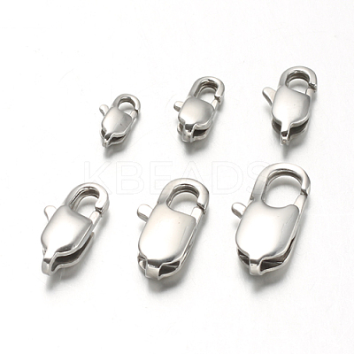 Tarnish Resistant 304 Stainless Steel Lobster Claw Clasps STAS-F094-05E-P-1