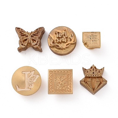 (Defective Closeout Sale: Oxidized)Wax Seal Brass Stamp Head AJEW-XCP0001-40-1