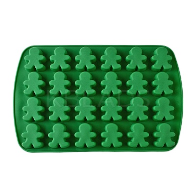 Gingerbread Man DIY Food Grade Silhouette Silicone Statue Mold DIY-K075-19-1