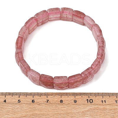 Synthetic Strawberry Quartz Beaded Stretch Bracelets for Unisex G-K303-02K-1