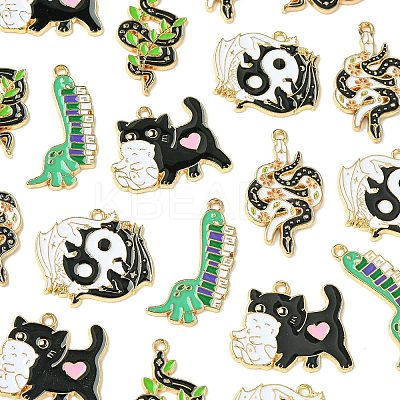 20Pcs 5 Styles Alloy Enamel Pendants ENAM-CJ0005-74-1