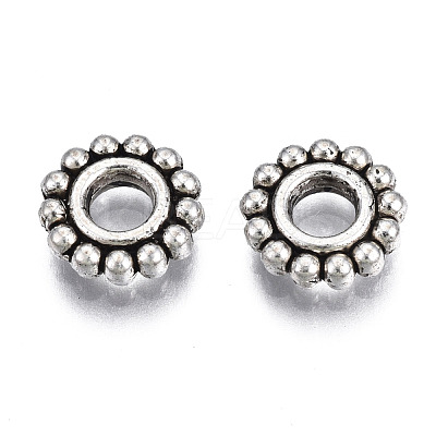 Tibetan Style Alloy Daisy Spacer Beads TIBEB-N005-077B-01-1