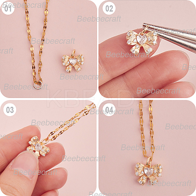 12Pcs 2 Colors Brass with Glass Rhinestone Charms KK-BBC0013-92-1