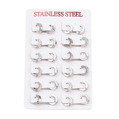 304 Stainless Steel Huggie Hoop Earrings LS-EJEW-O087-09E-P-1