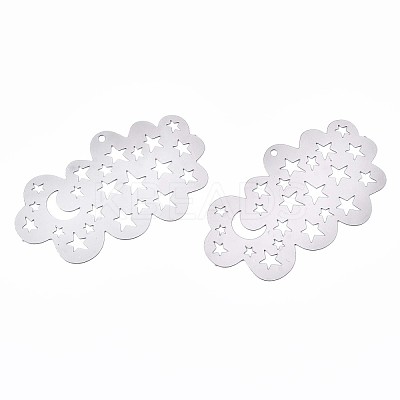 Non-Tarnish 201 Stainless Steel Filigree Pendants STAS-S118-019P-1