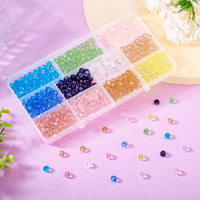 330Pcs 11 Colors Electroplate Glass Beads Strands EGLA-TA0001-94-1