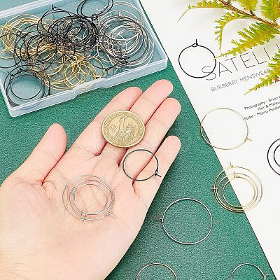 90Pcs 9 Style 304 Stainless Steel & 316L Surgical Stainless Steel Earring Findings STAS-UN0032-03-1