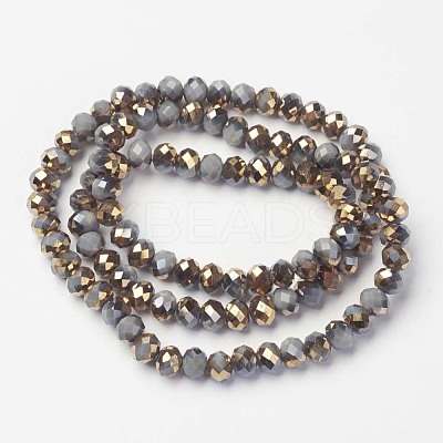 Electroplate Opaque Glass Beads Strands EGLA-A034-P6mm-O16-1