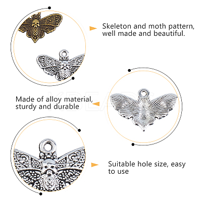 100Pcs 2 Colors Tibetan Style Alloy Pendants FIND-DC0006-17-1