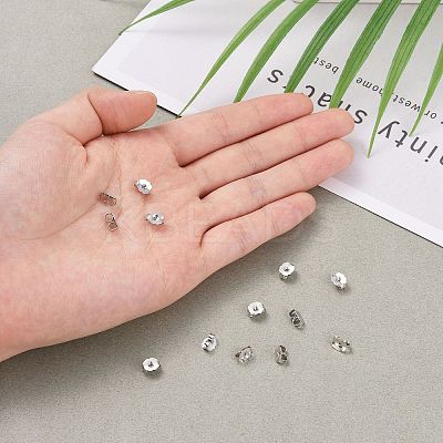 Anti-Tarnish Rhodium Plated 925 Sterling Silver Ear Nuts STER-E041-11B-1