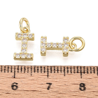 Brass Micro Pave Clear Cubic Zirconia Charms KK-N241-001I-1