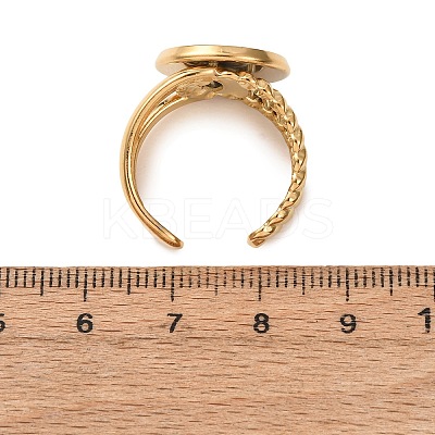 304 Stainless Steel Cuff Ring Components STAS-P454-01D-G-1