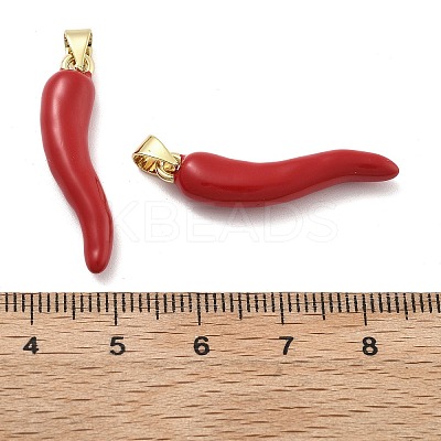 Brass Enamel Pendants KK-U060-31G-01-1