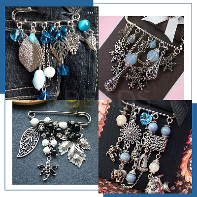 30Pcs Iron Brooch Findings  FIND-SC0020-46P-1