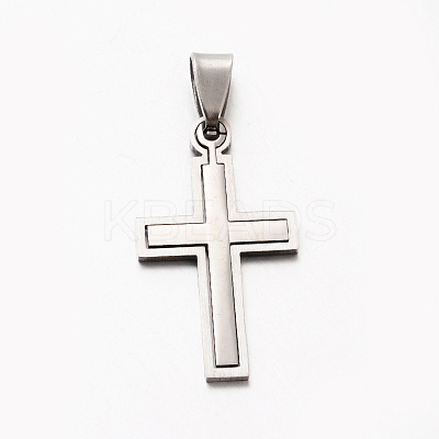 Tarnish Resistant Personalized 201 Stainless Steel Cross Pendants LS-STAS-F010A-52-1