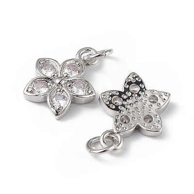 Rack Plating Brass Micro Pave Cubic Zirconia Charms KK-F848-13P-1