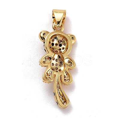 Brass Micro Pave Clear Cubic Zirconia Pendants ZIRC-E165-07G-1