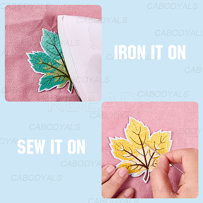 9Pcs Leaf Computerized Embroidery Cloth Iron on/Sew on Patches PATC-WH20006-007-1